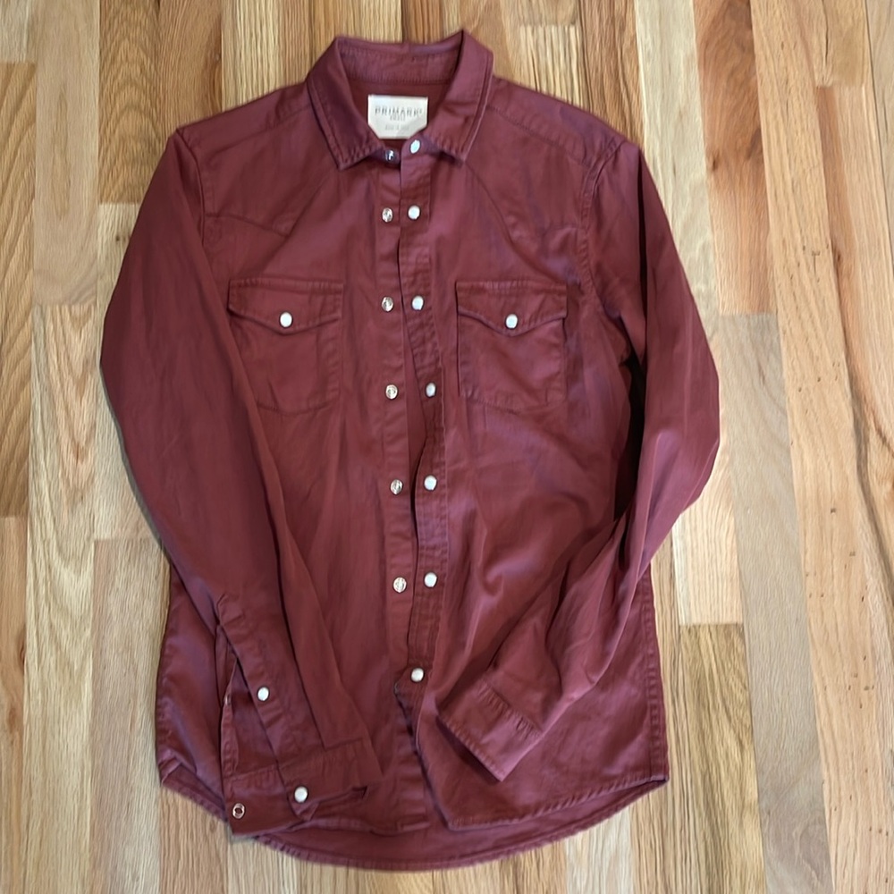 Maroon primark button up shirt men’s small